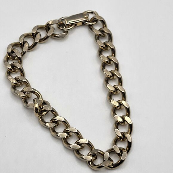 Chunky Golden Curb Chain Bracelet Box Clasp - Picture 4 of 4